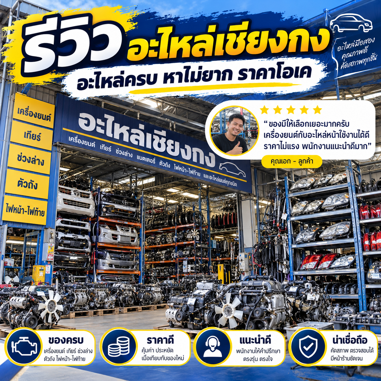 รีวิวลูกค้าร้านอะไหล่รถแม็คโคร ภาพที่ 1
