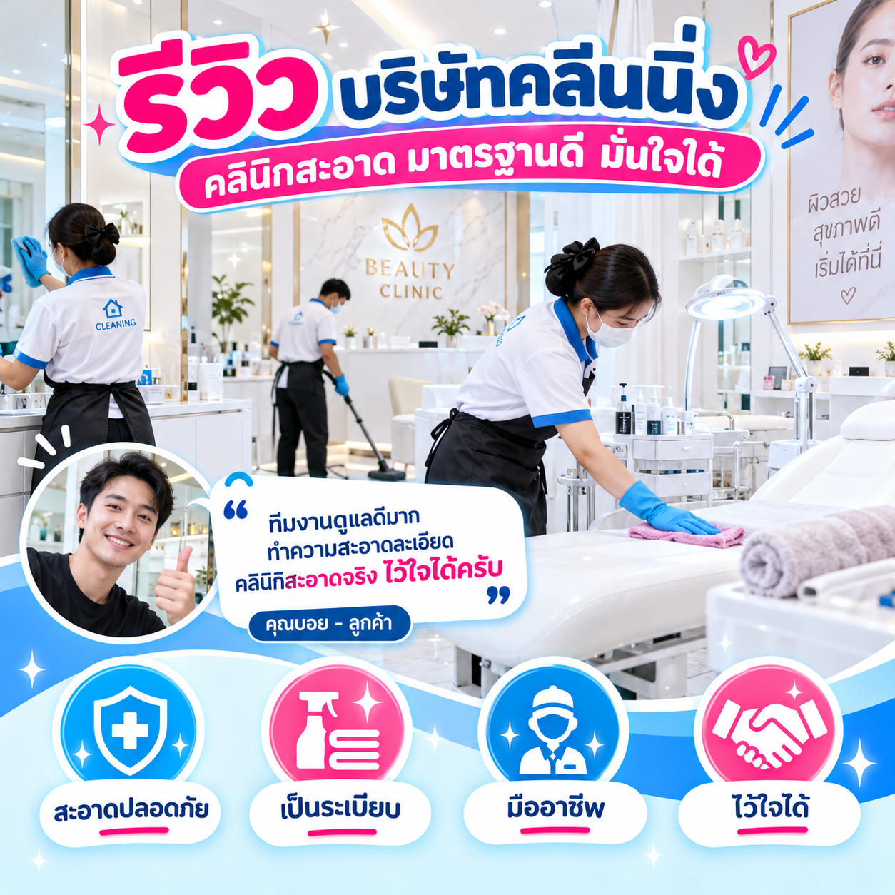 รีวิวบริษัทคลีนนิ่ง จากคุณกมลชนก ว.