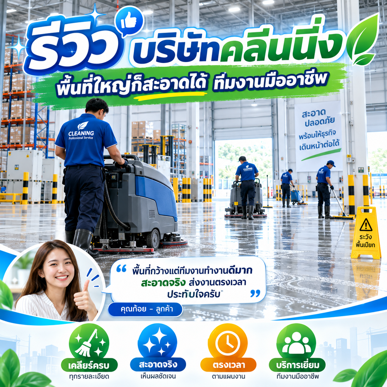 รีวิวบริษัทคลีนนิ่ง จากคุณปิยะ ท.