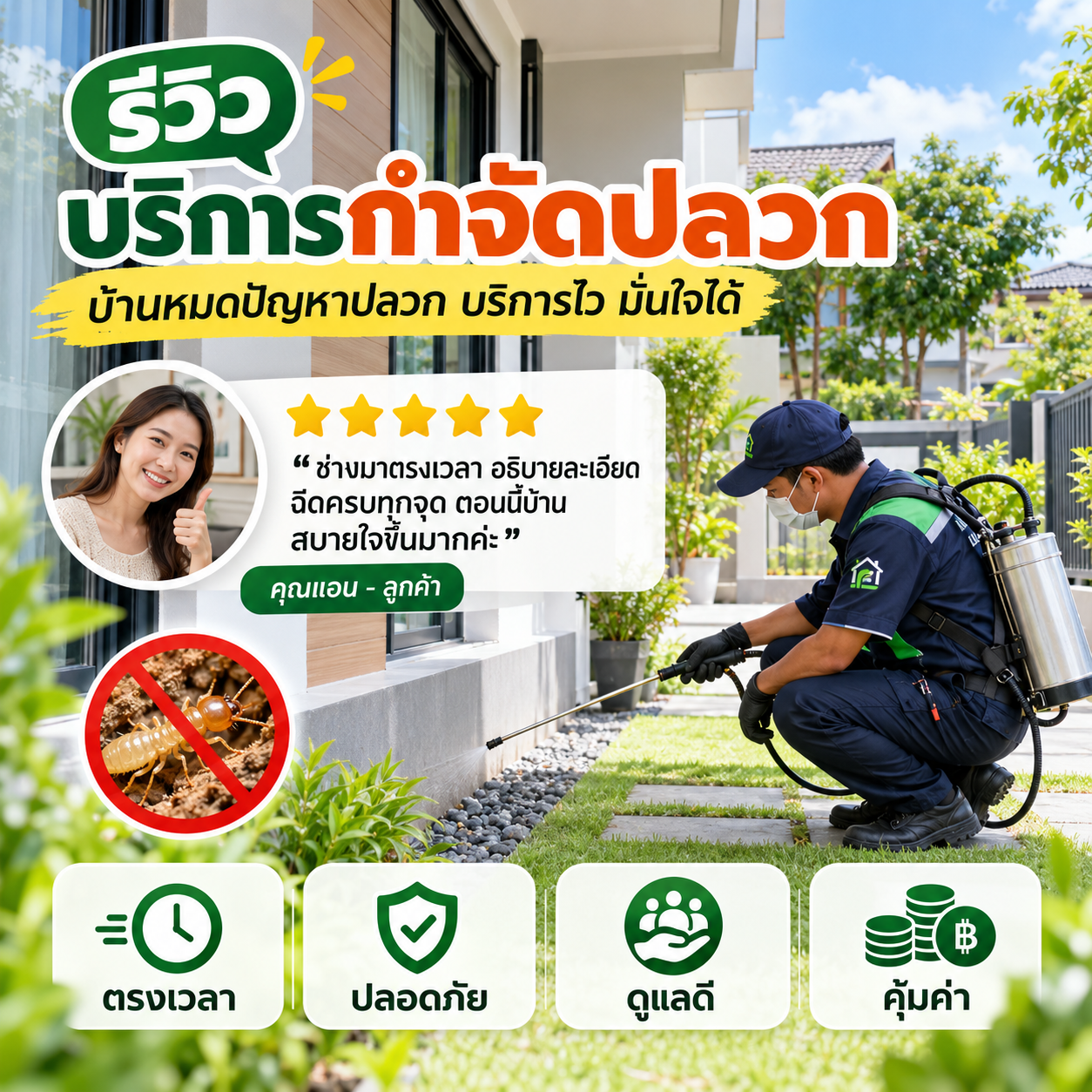 รีวิวบริการกำจัดปลวก – อัดน้ำยาใต้พื้นบ้าน