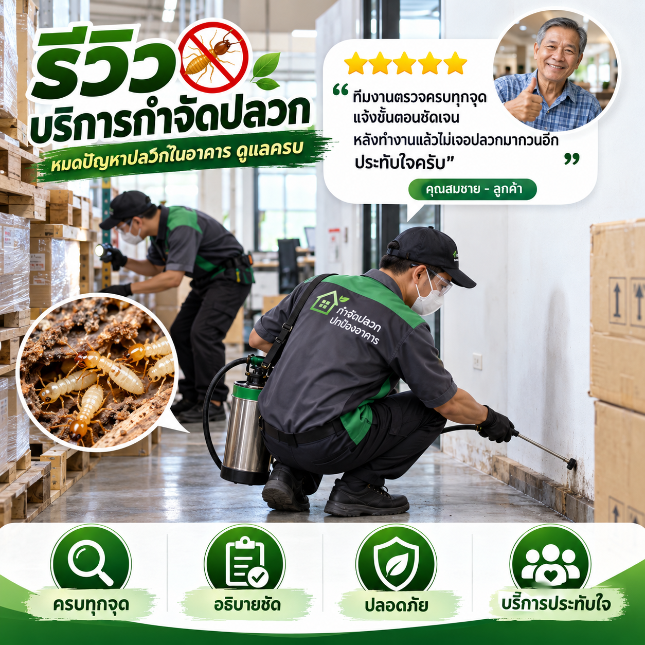 รีวิวบริการกำจัดปลวก – กำจัดปลวกในตู้และวงกบ