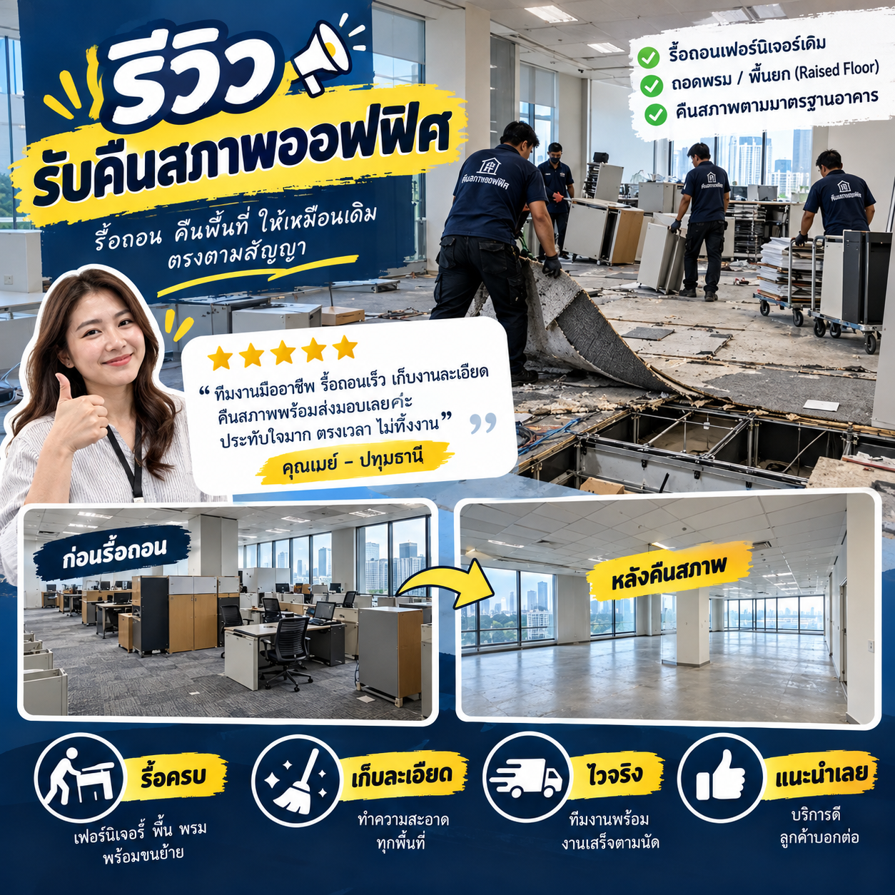 ลูกค้าที่ใช้บริการรับคืนสภาพพื้นที่