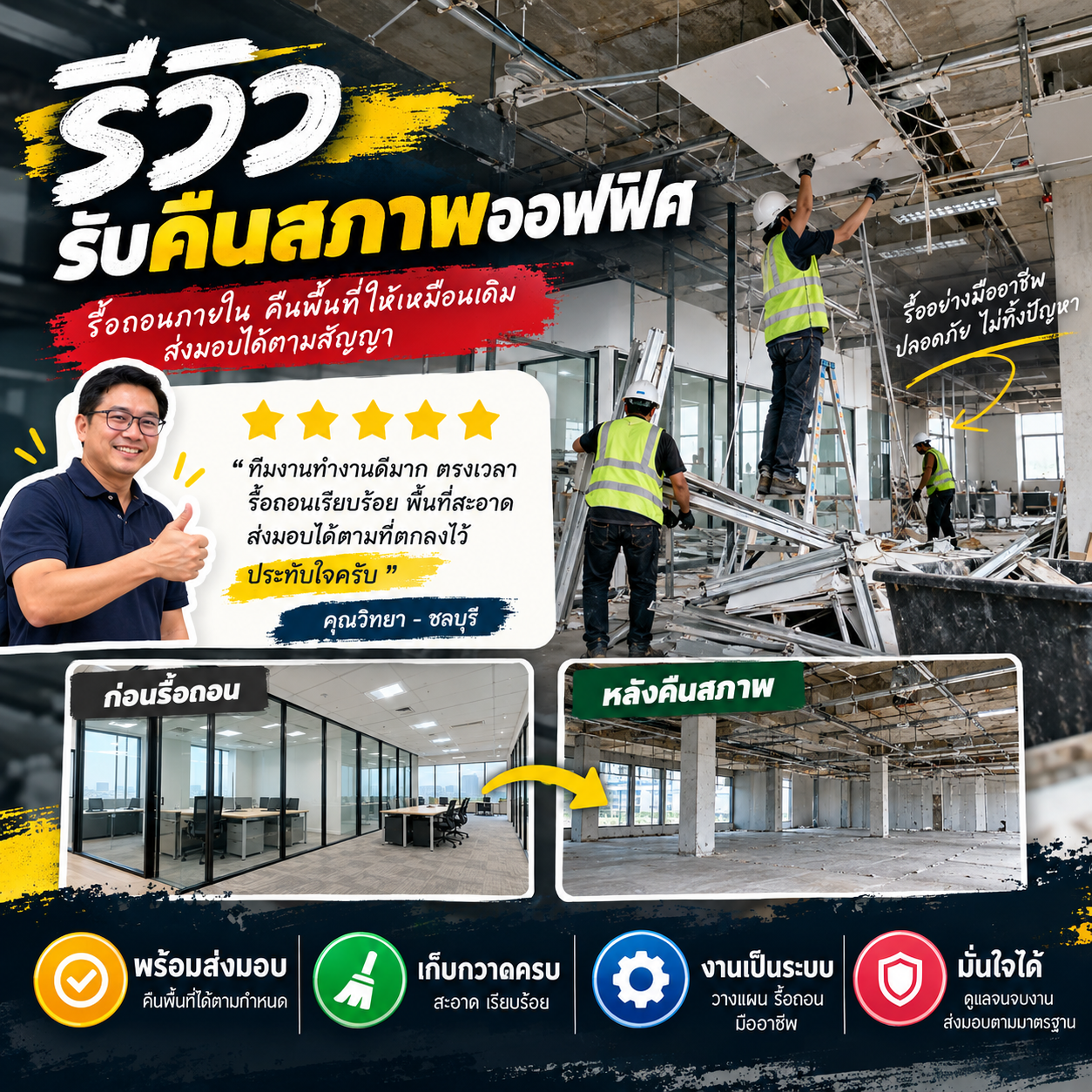 ลูกค้าที่ใช้บริการรับคืนสภาพพื้นที่