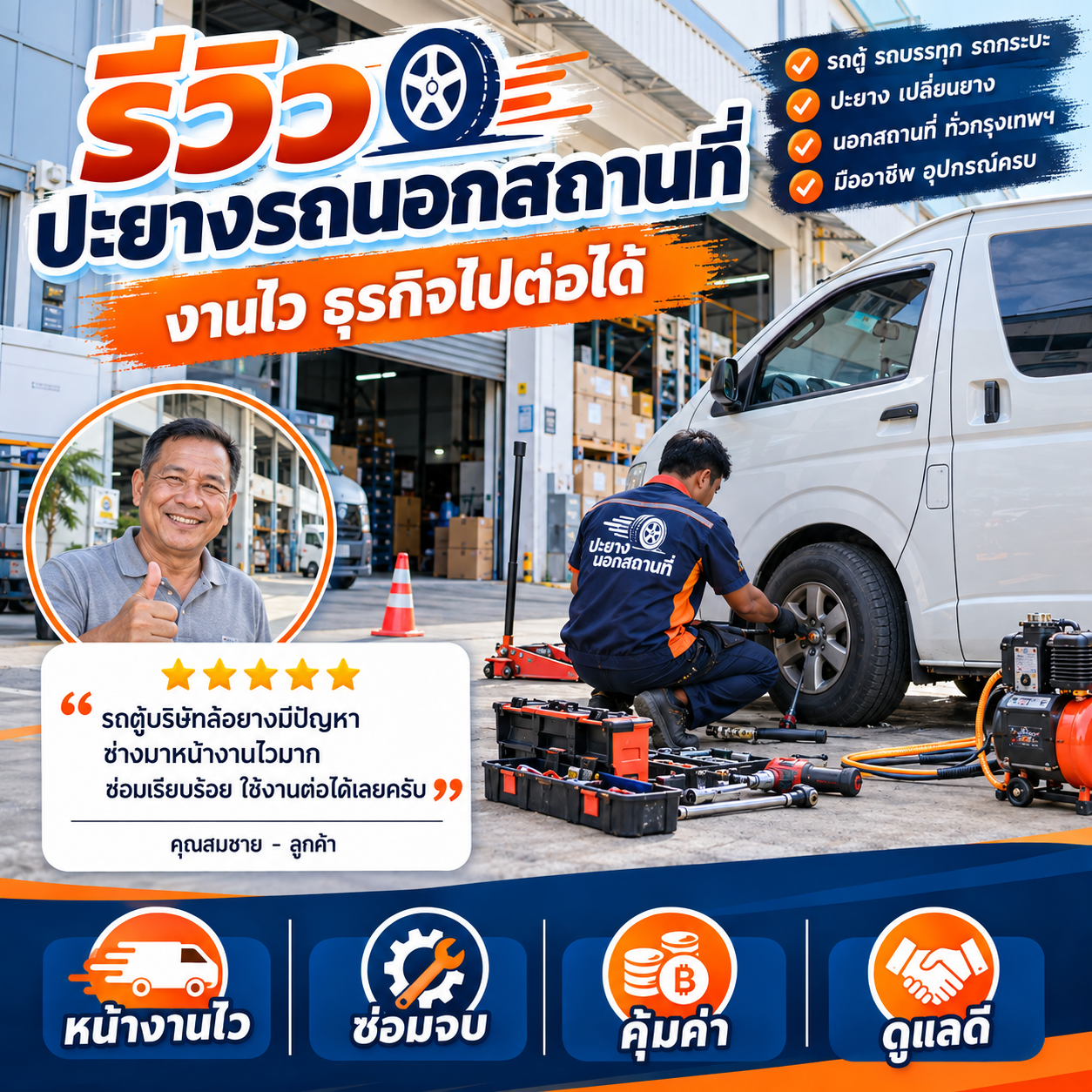 รีวิวเรียกรถสไลด์เข้าอู่ - คุณธนา