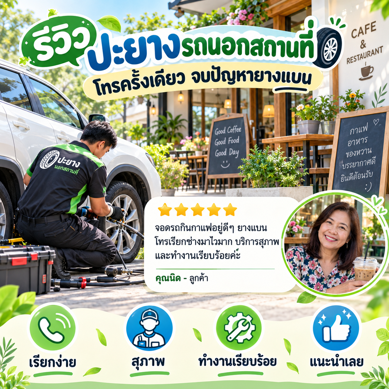 รีวิวปะยางรถ SUV - คุณมาลี