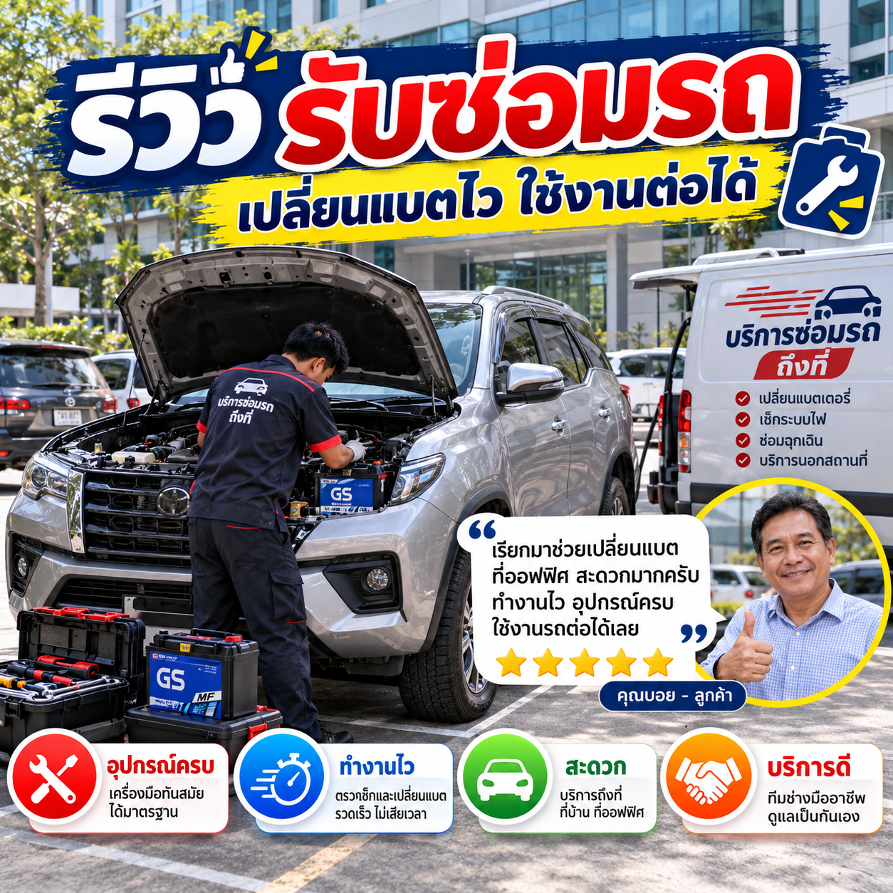 รีวิวลูกค้า คุณประเสริฐ ก.