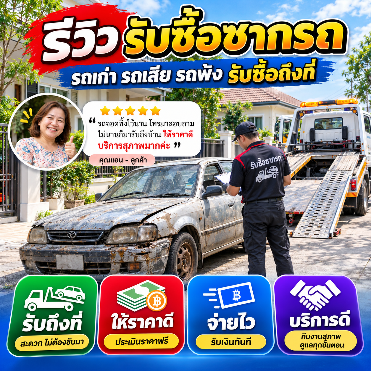 รีวิวลูกค้า รับซื้อซากรถ ScrapCarPro ภาพที่ 1