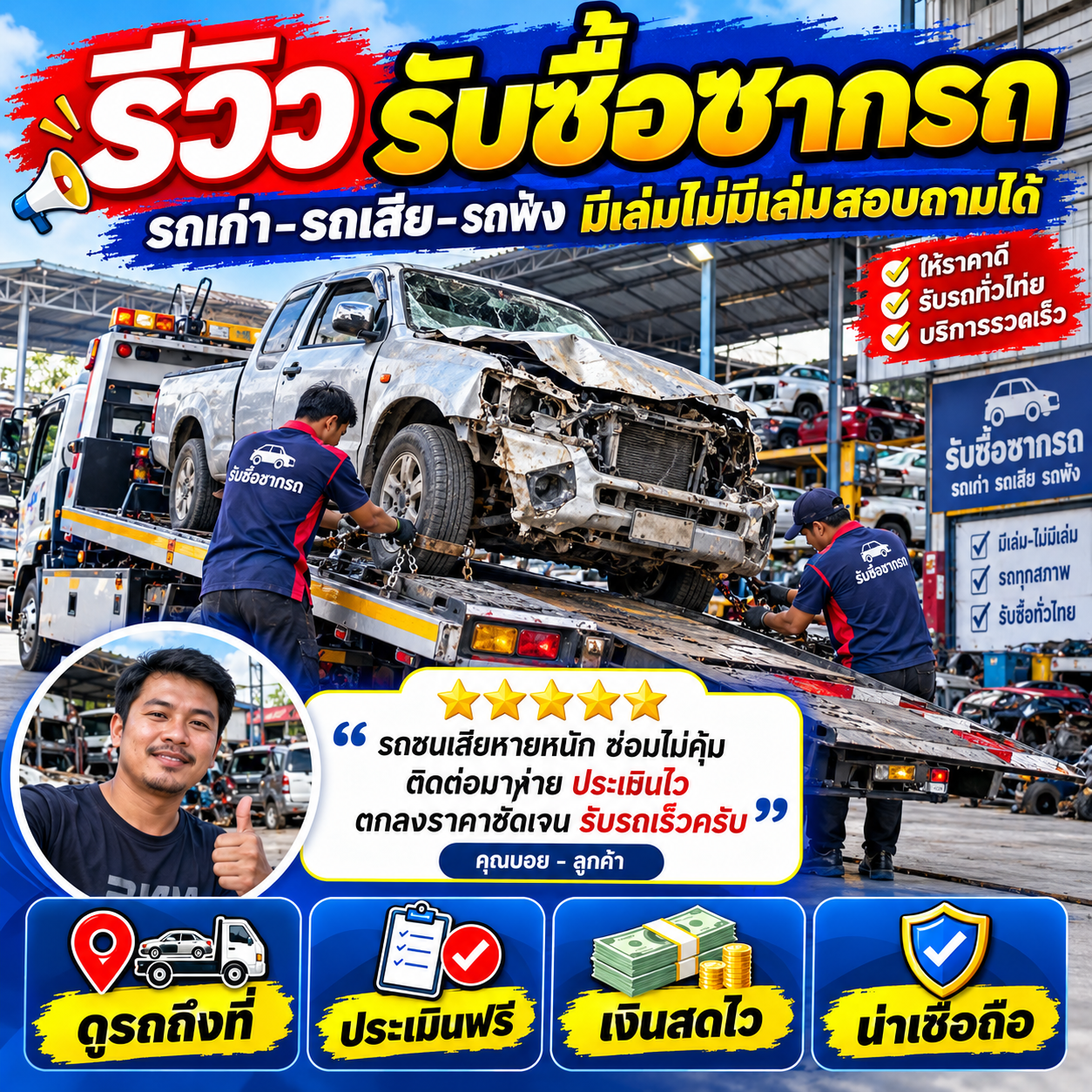 รีวิวลูกค้า รับซื้อซากรถ ScrapCarPro ภาพที่ 2