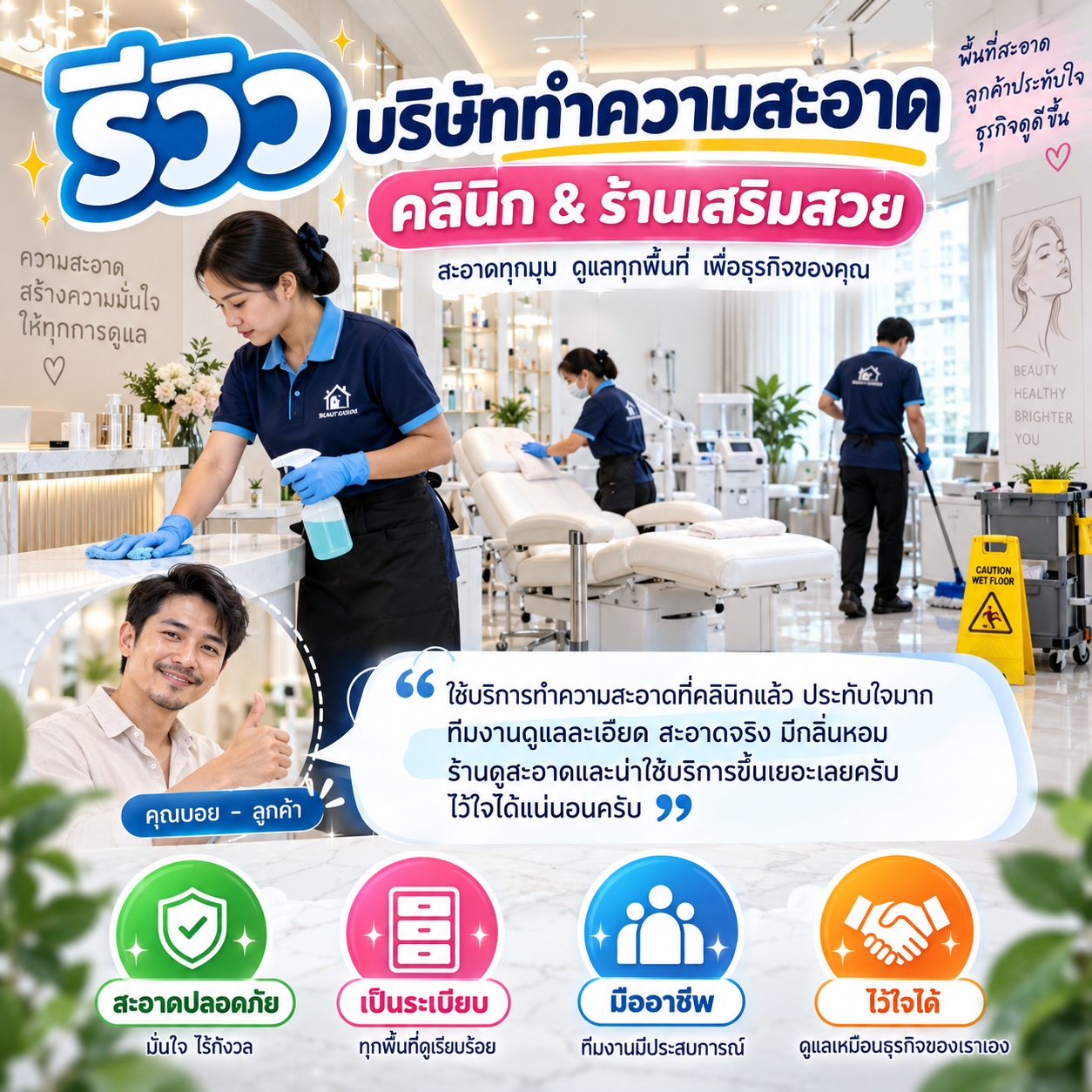รีวิวลูกค้า บริษัททำความสะอาด